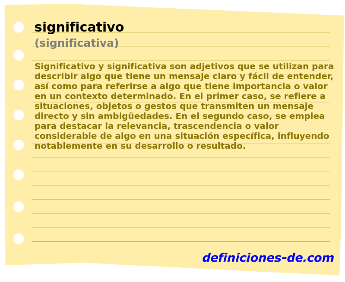 significativo (significativa)