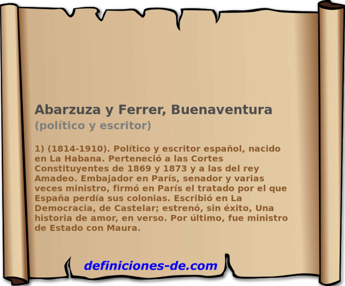 Abarzuza y Ferrer, Buenaventura (poltico y escritor)