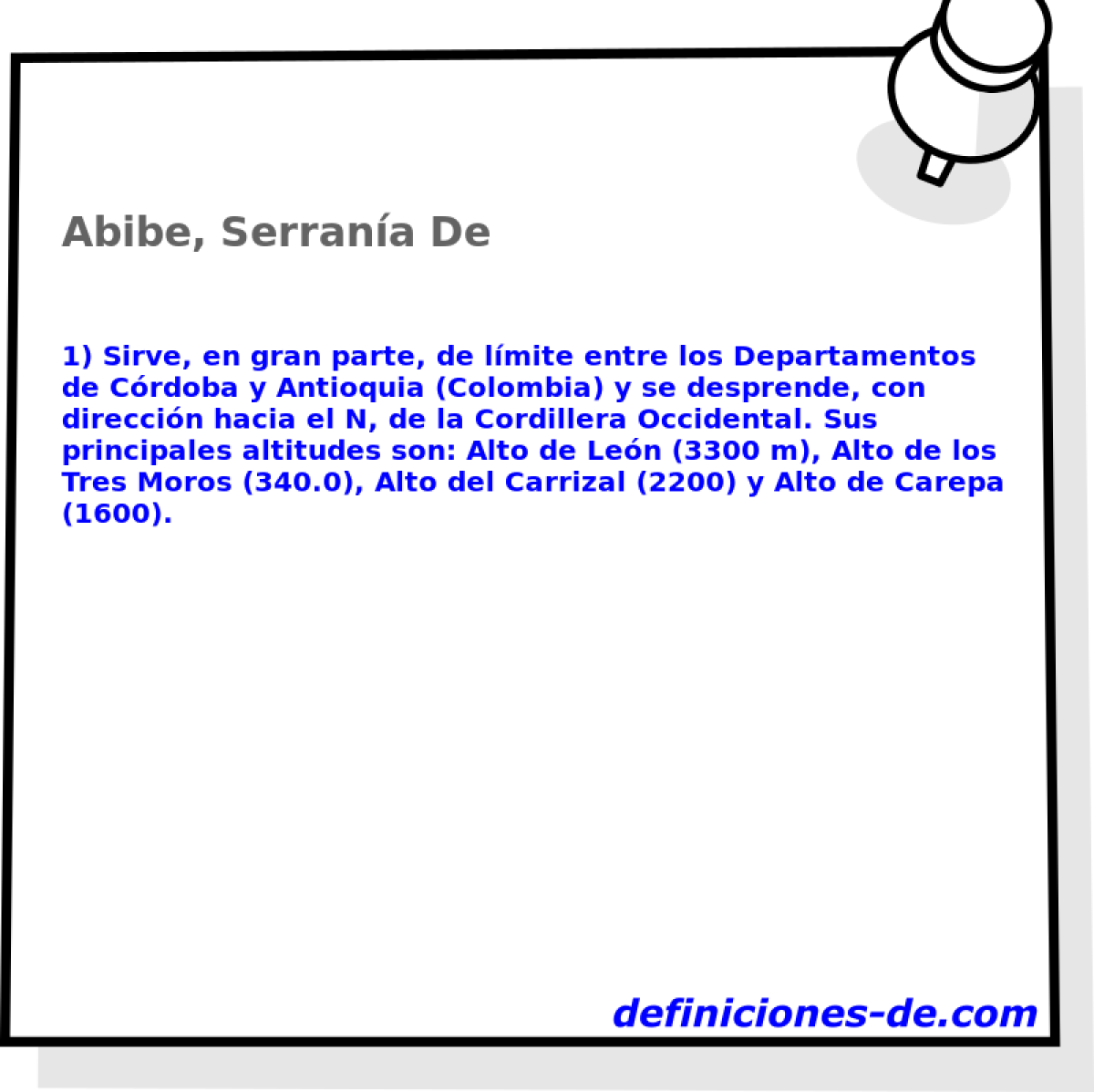 Abibe, Serrana De 