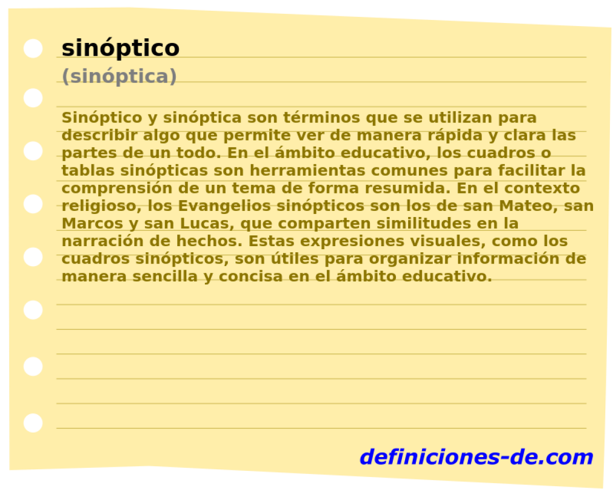 sinptico (sinptica)