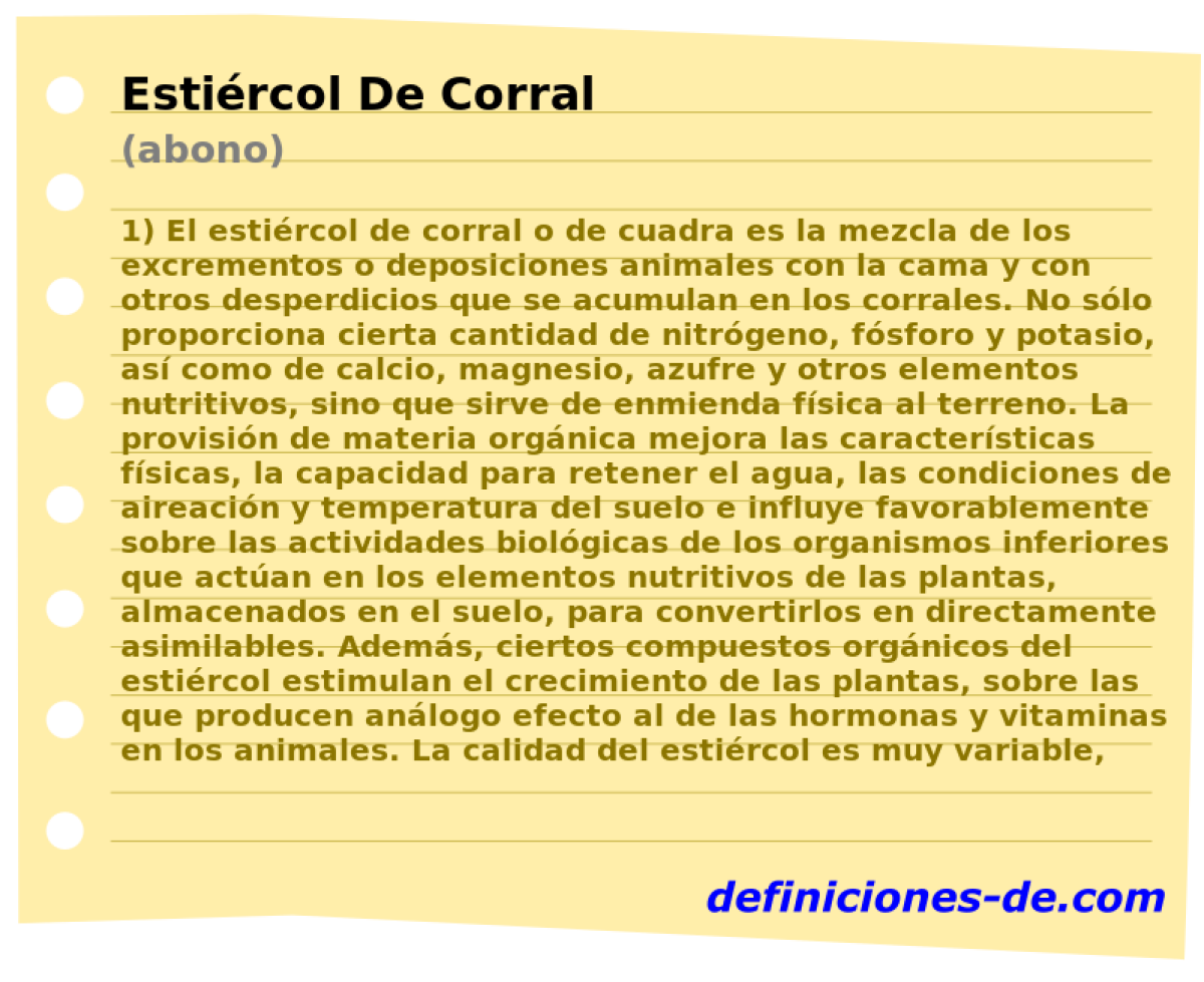 Estircol De Corral (abono)