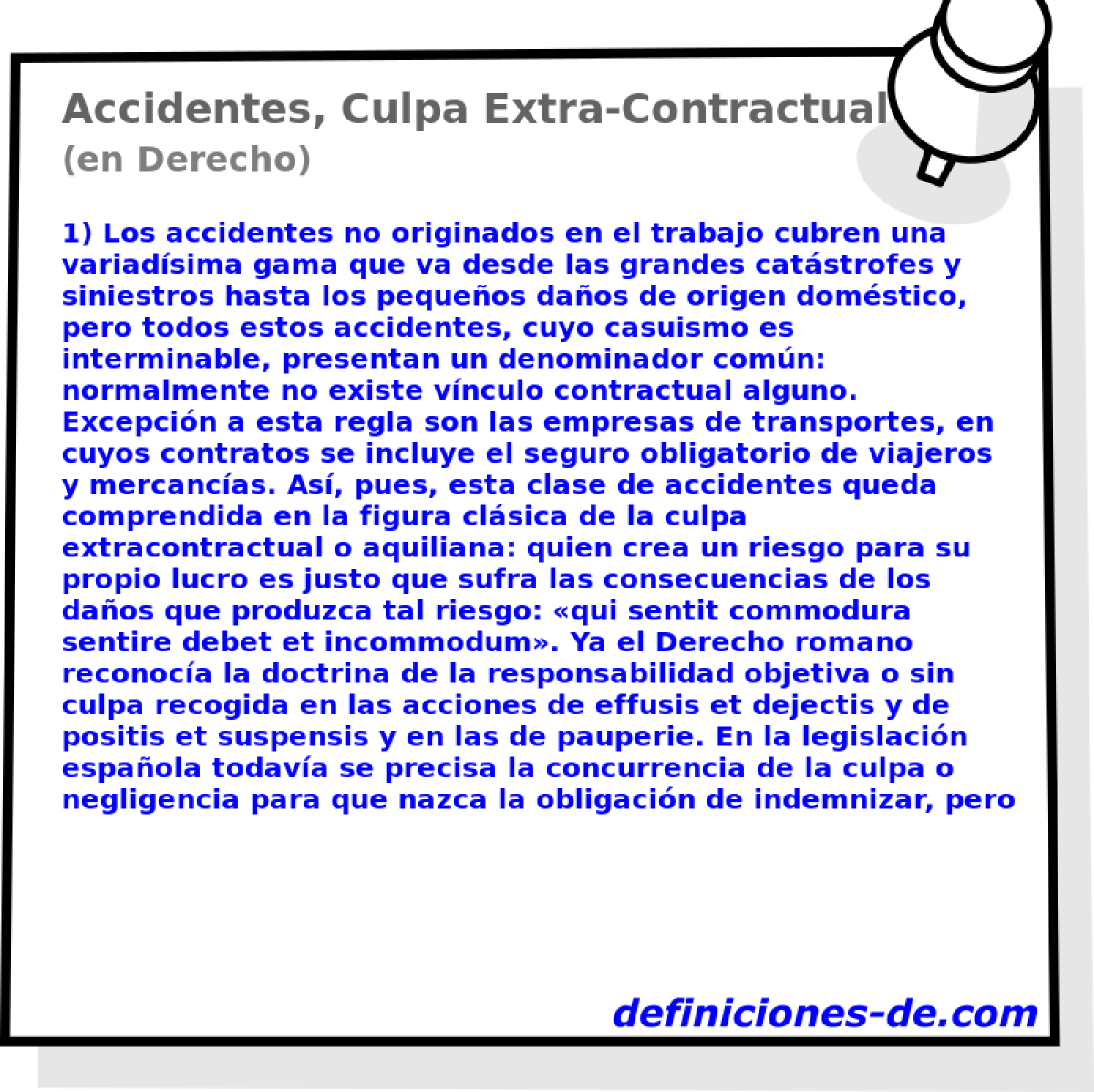 Accidentes, Culpa Extra-Contractual (en Derecho)