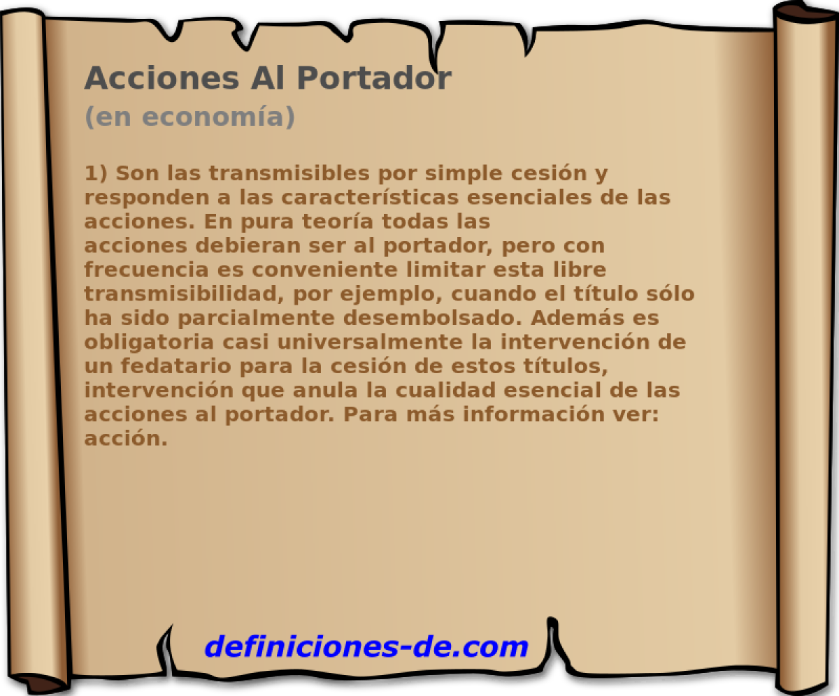 Acciones Al Portador (en economa)