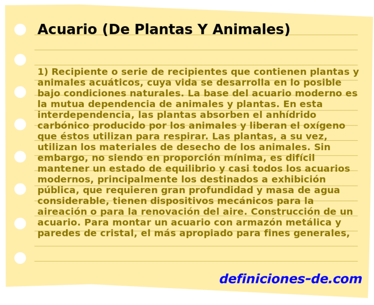 Acuario (De Plantas Y Animales) 