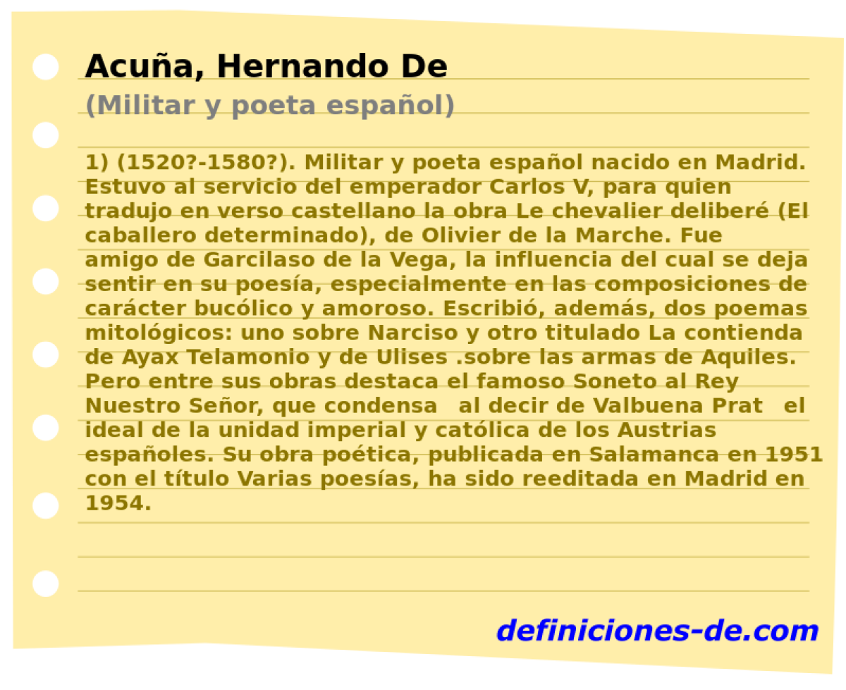 Acua, Hernando De (Militar y poeta espaol)