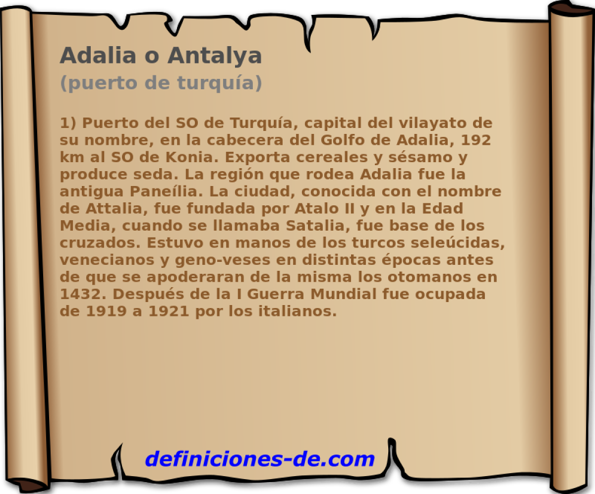 Adalia o Antalya (puerto de turqua)