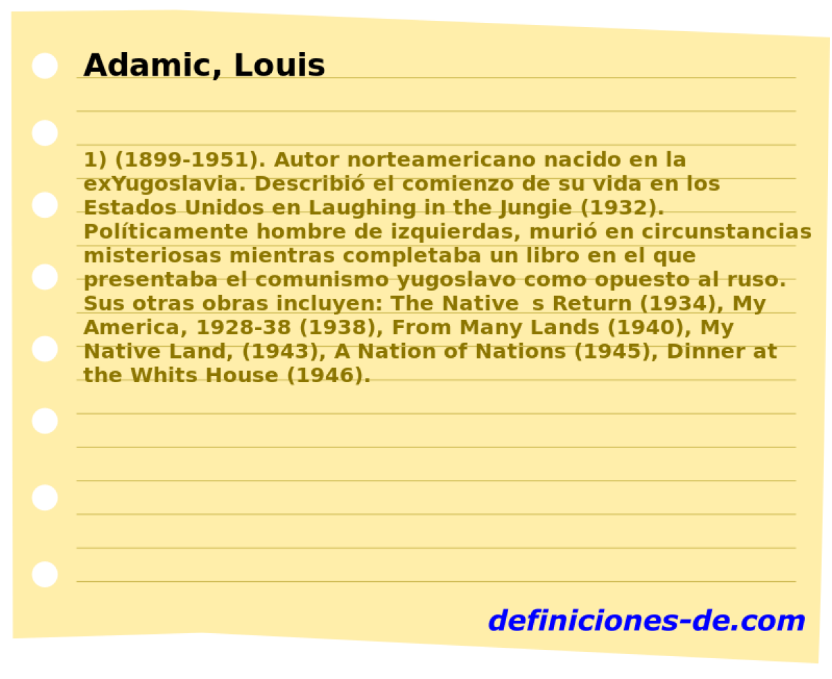 Adamic, Louis 