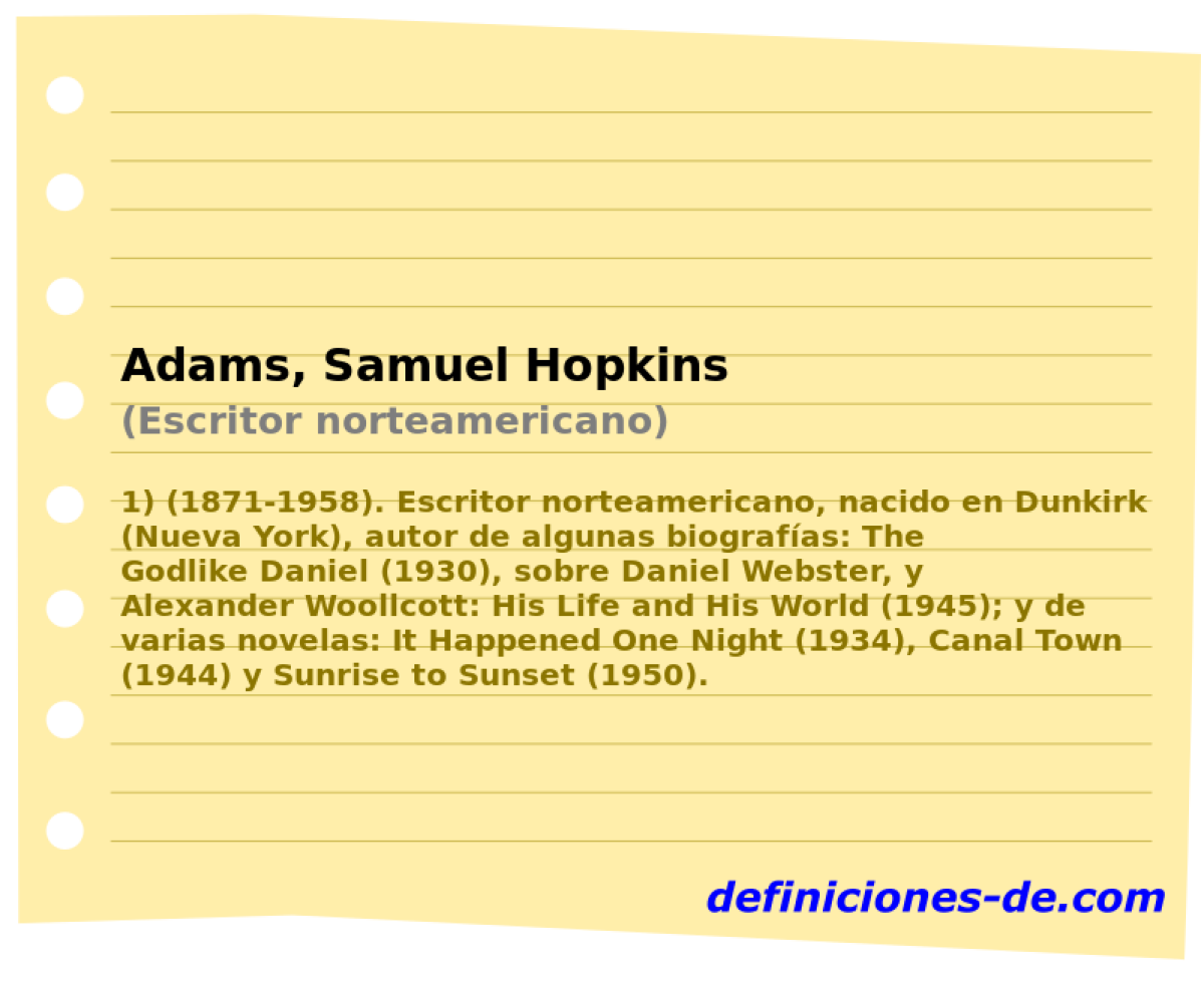 Adams, Samuel Hopkins (Escritor norteamericano)