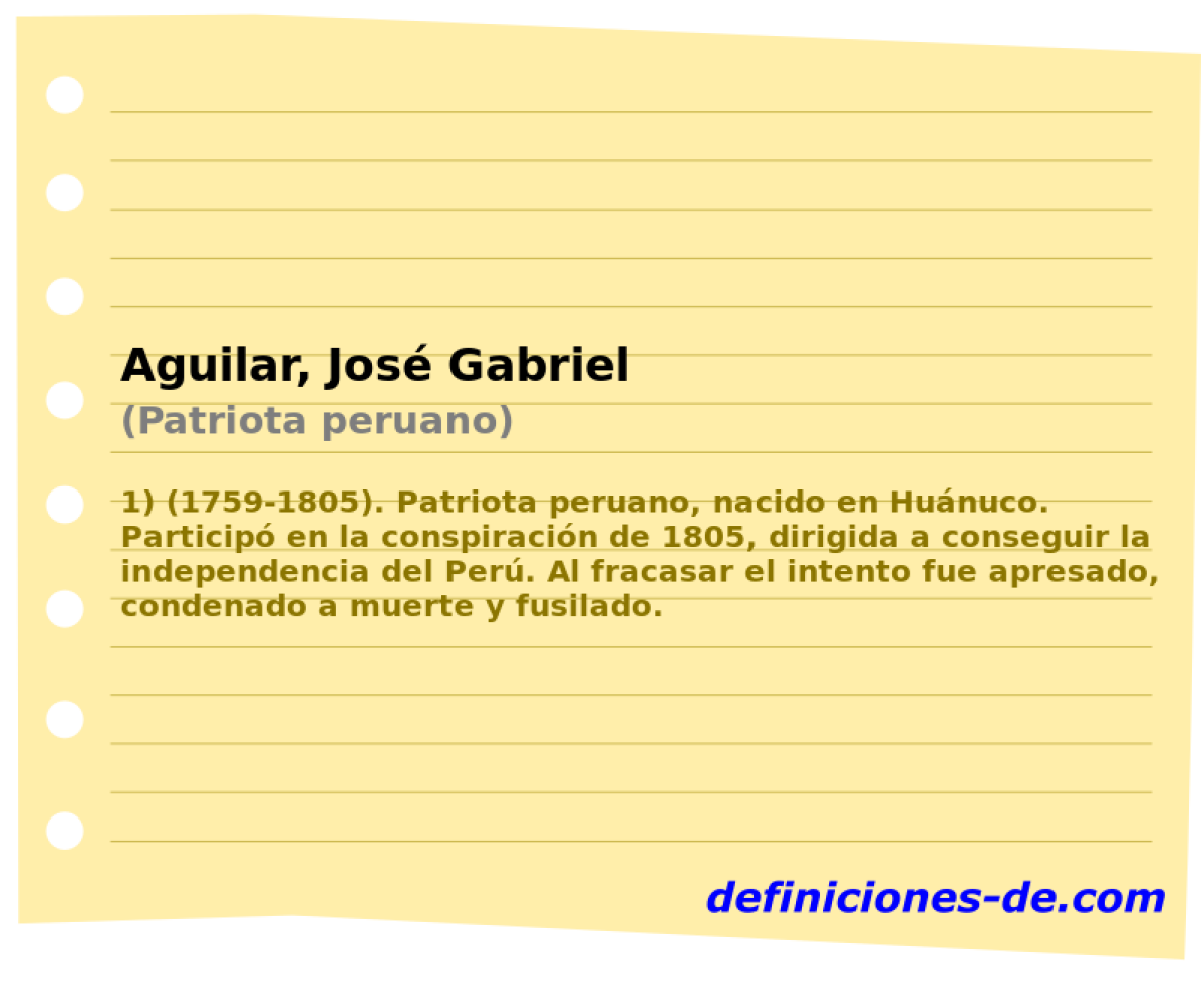 Aguilar, Jos Gabriel (Patriota peruano)