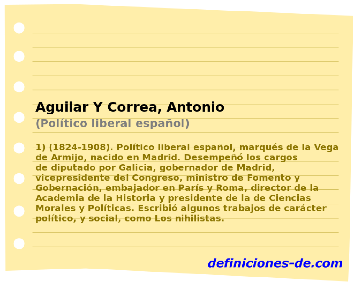 Aguilar Y Correa, Antonio (Poltico liberal espaol)