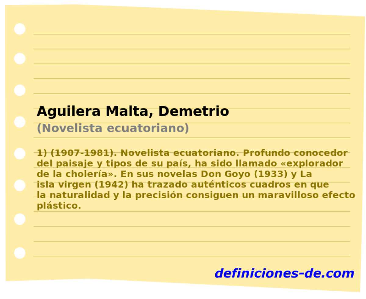 Aguilera Malta, Demetrio (Novelista ecuatoriano)