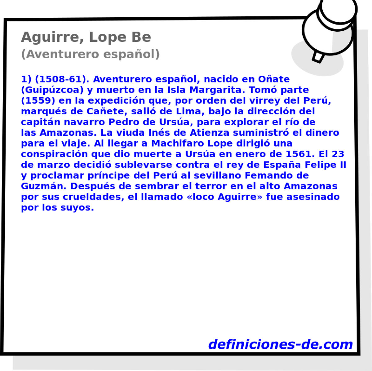 Aguirre, Lope Be (Aventurero espaol)