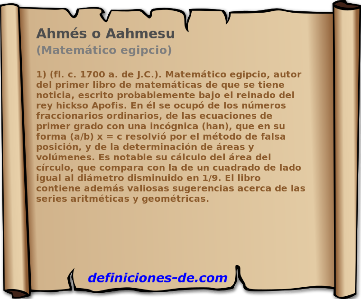 Ahms o Aahmesu (Matemtico egipcio)