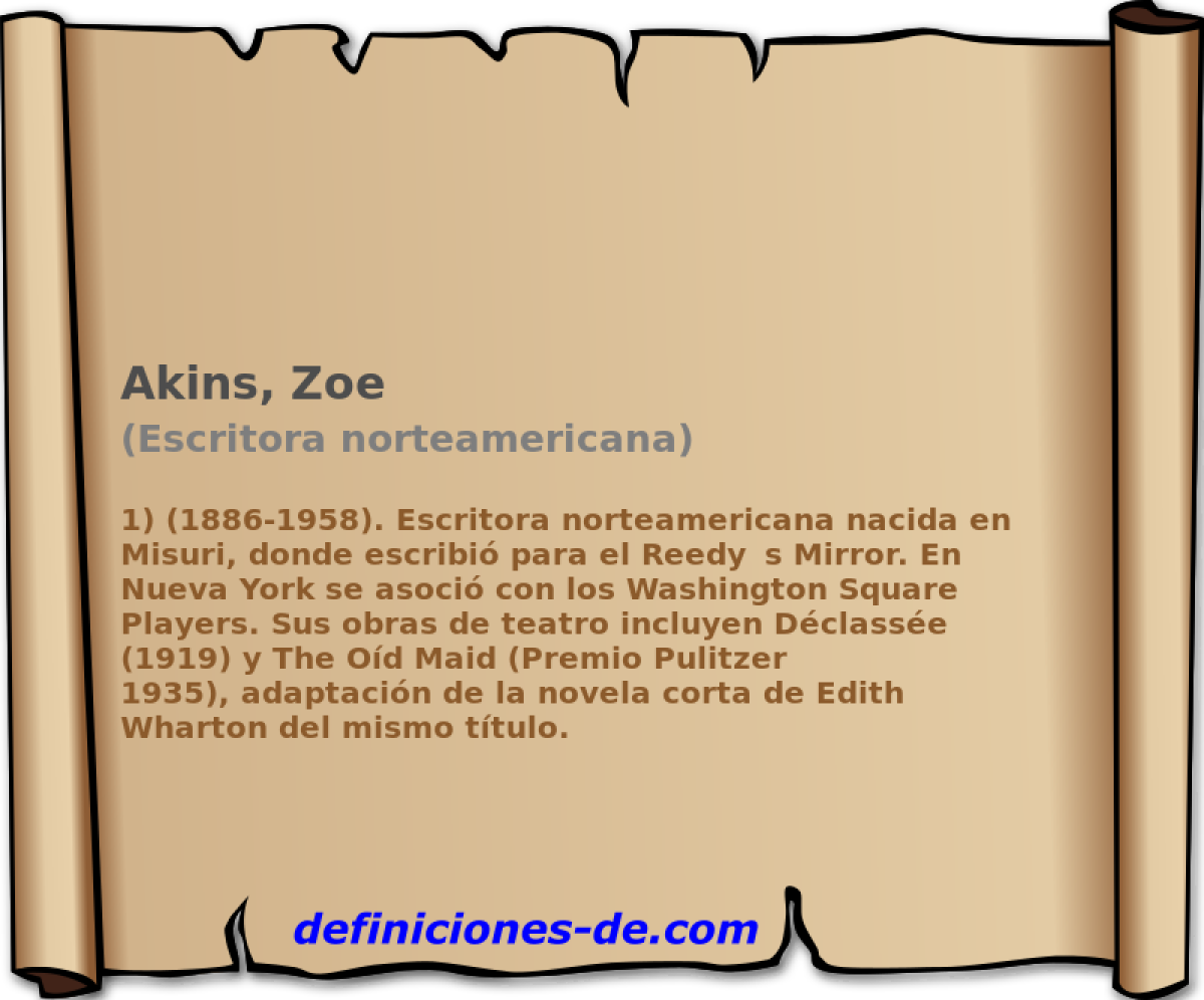 Akins, Zoe (Escritora norteamericana)