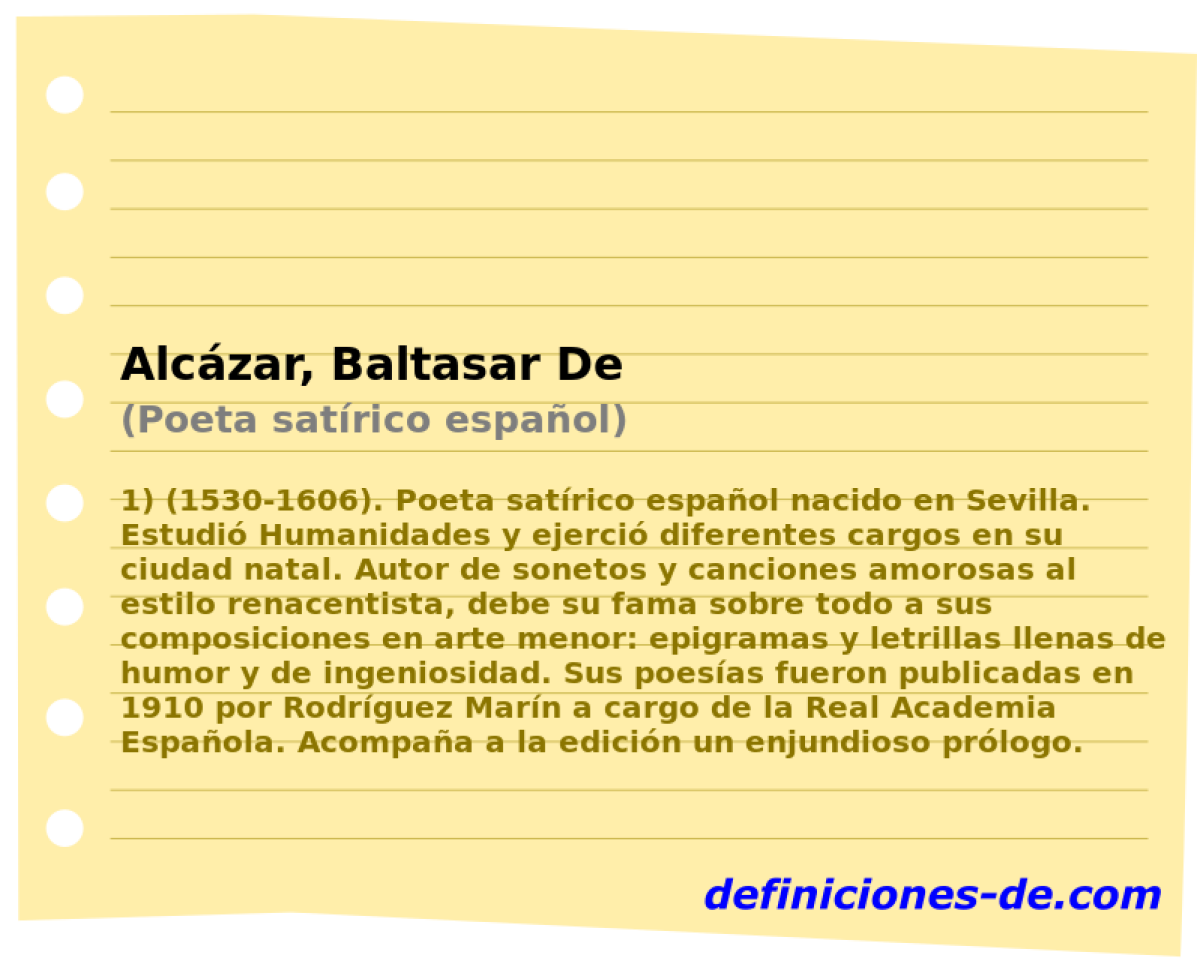 Alczar, Baltasar De (Poeta satrico espaol)
