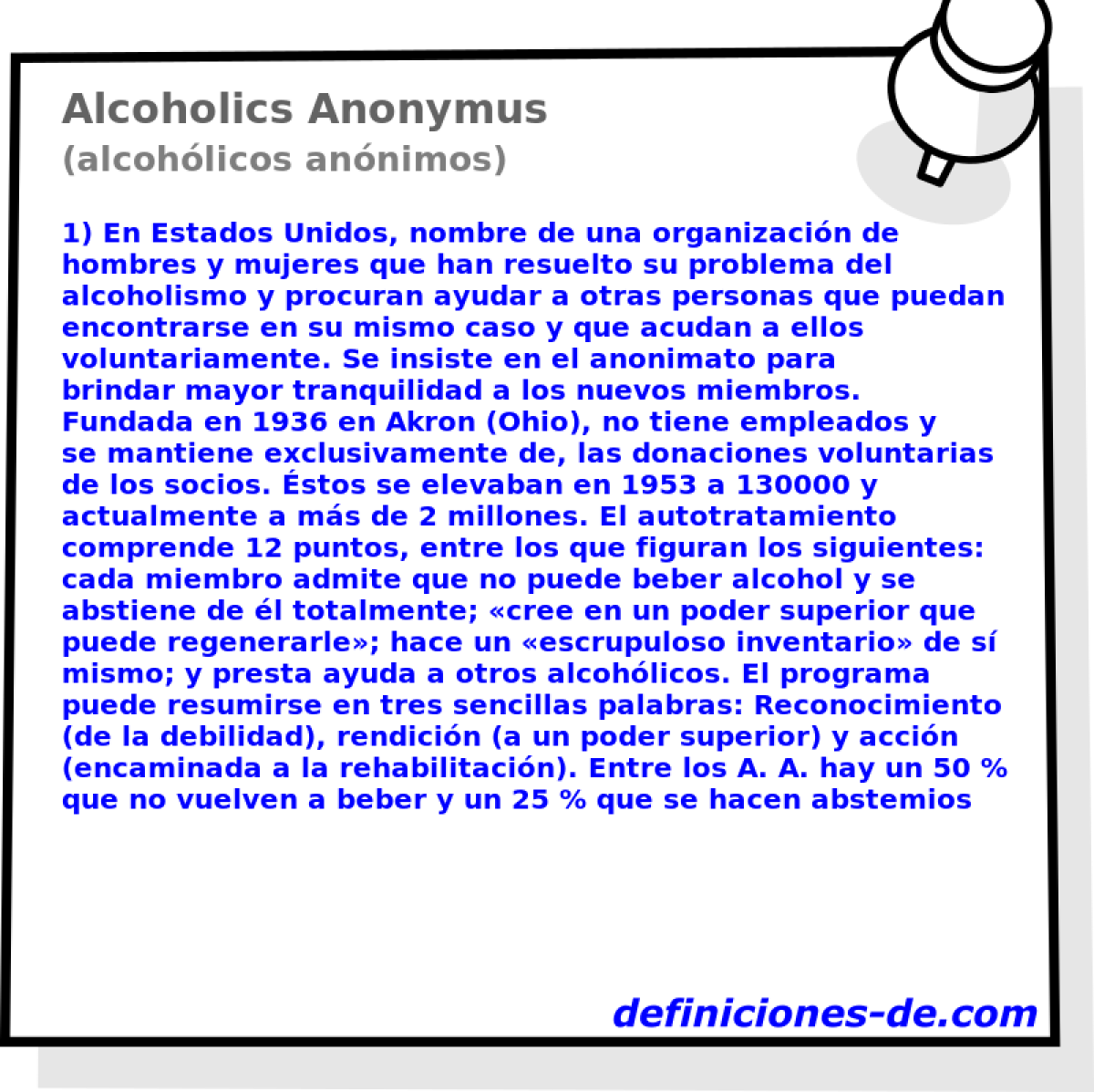 Alcoholics Anonymus (alcohlicos annimos)