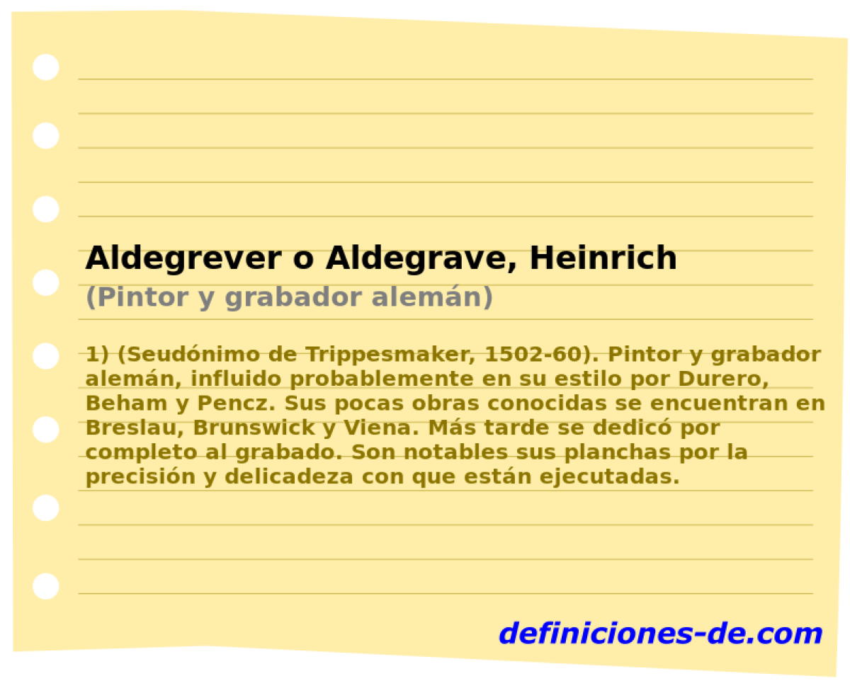 Aldegrever o Aldegrave, Heinrich (Pintor y grabador alemn)