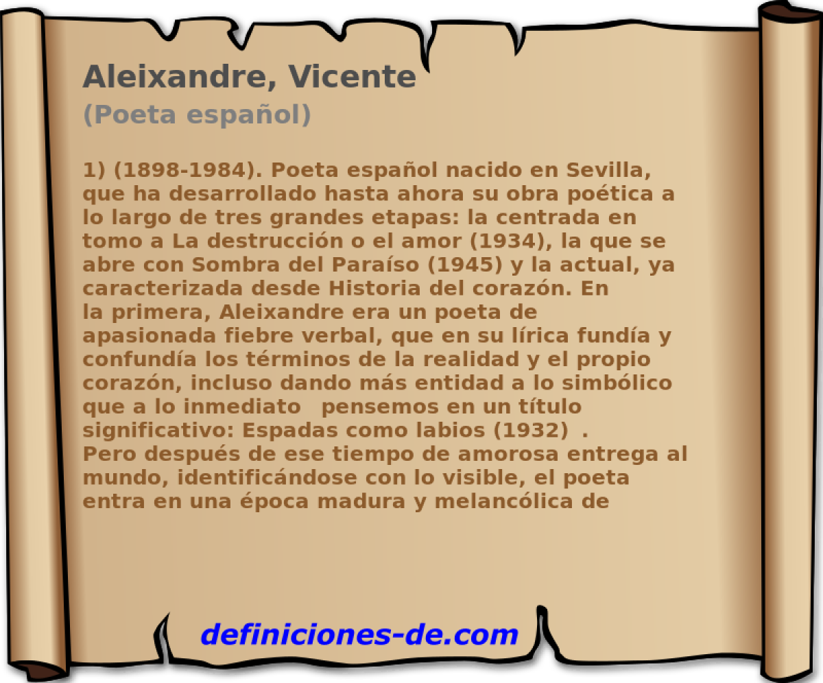 Aleixandre, Vicente (Poeta espaol)