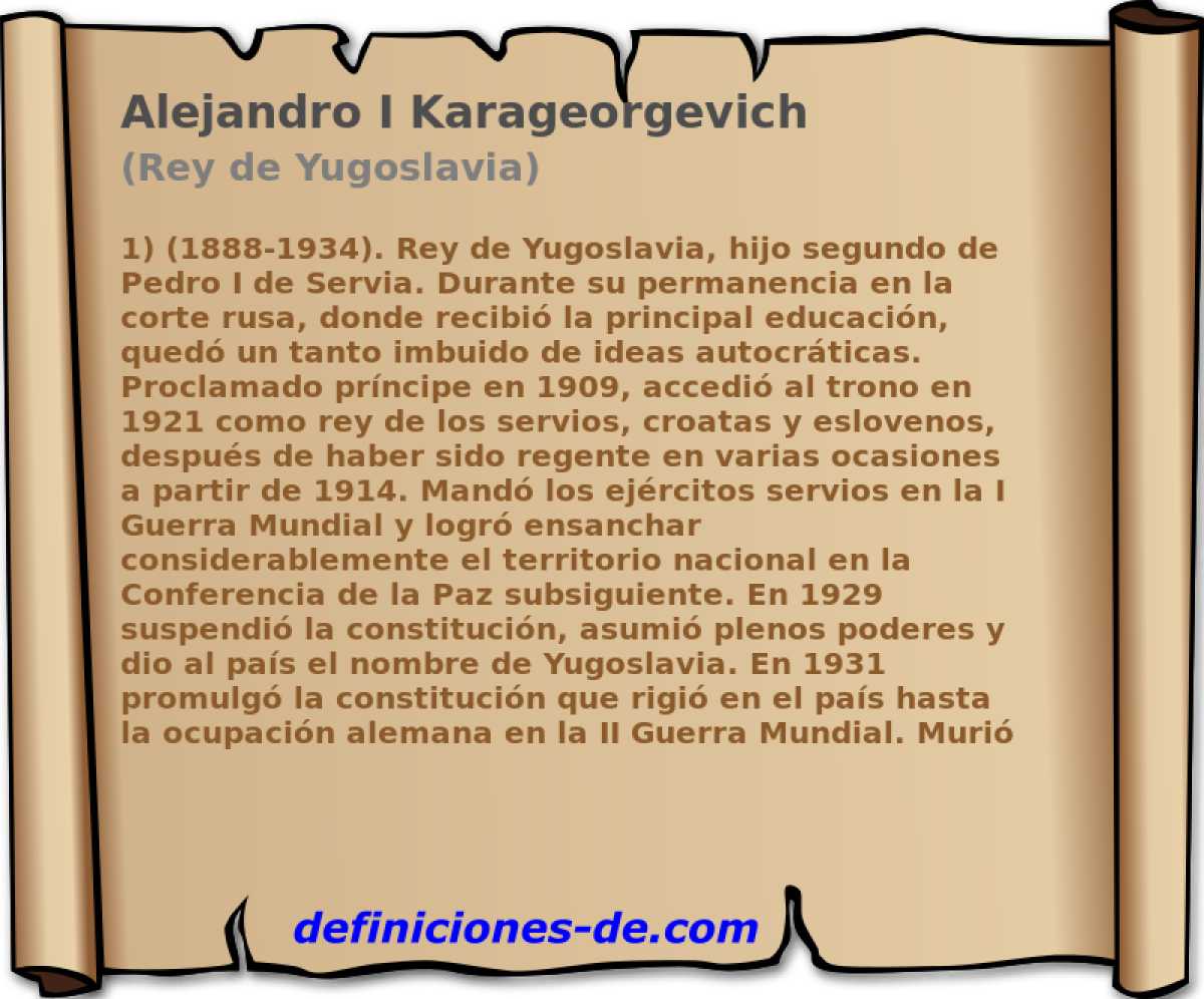Alejandro I Karageorgevich (Rey de Yugoslavia)