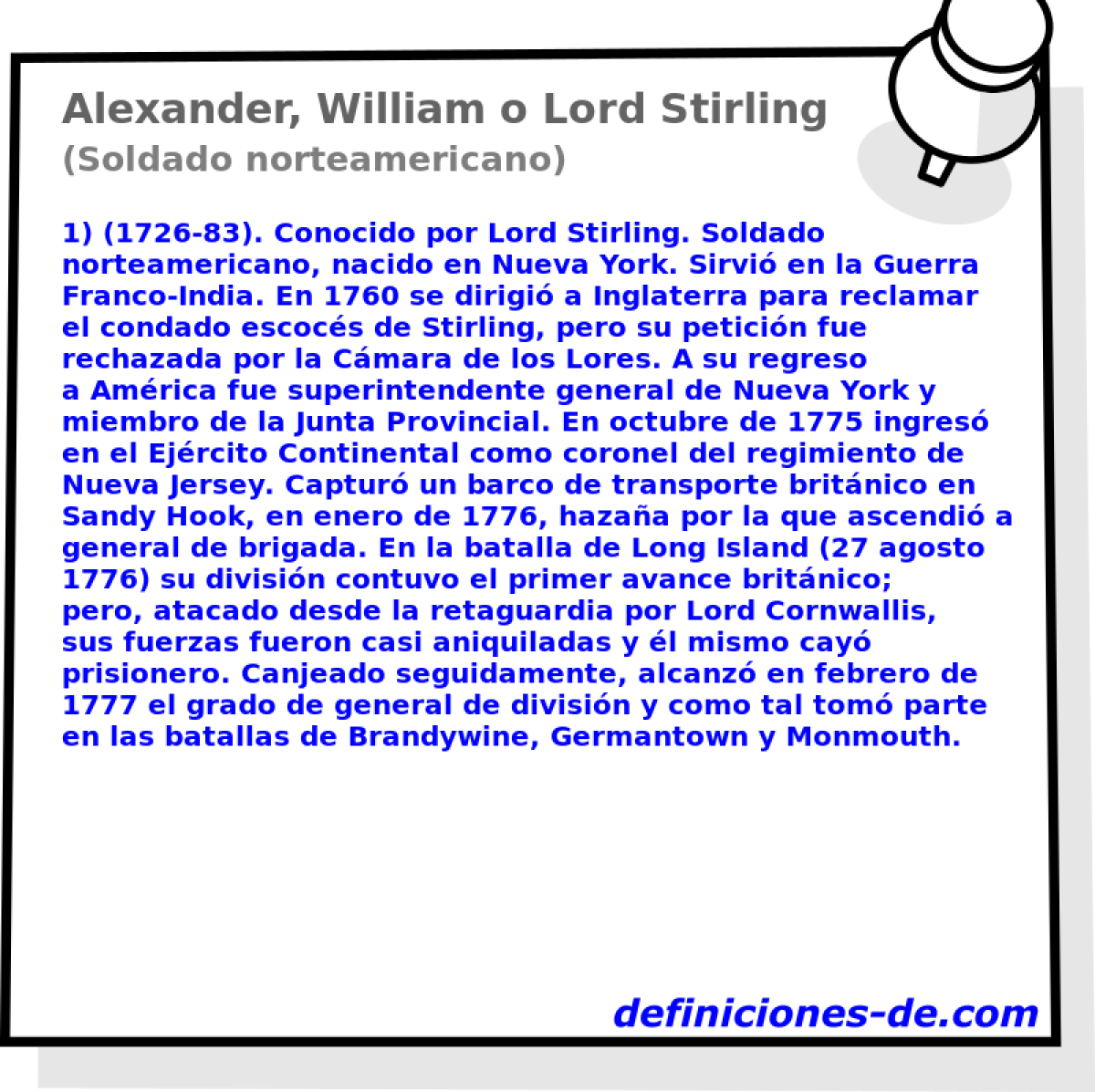 Alexander, William o Lord Stirling (Soldado norteamericano)