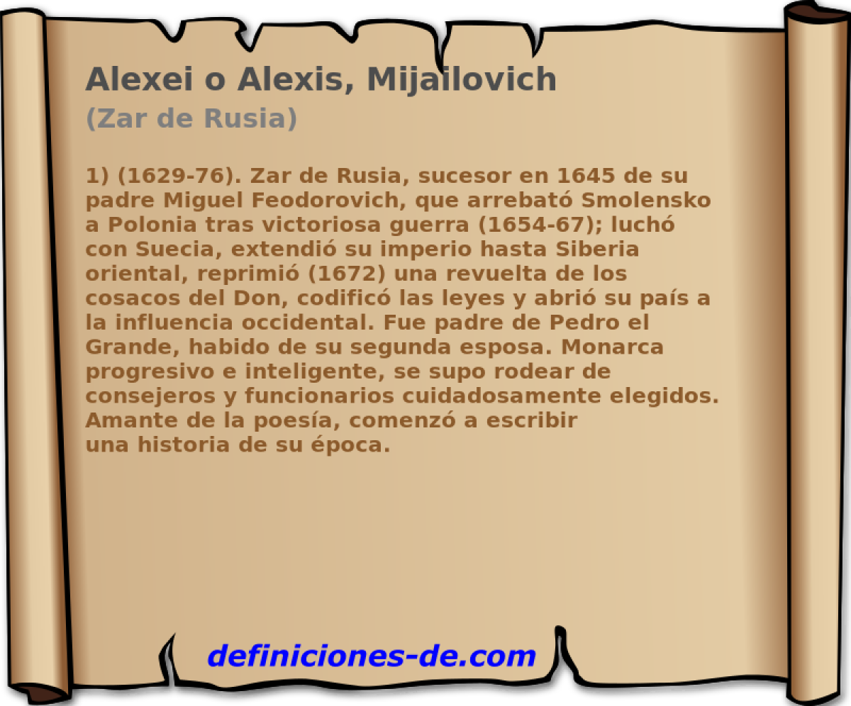 Alexei o Alexis, Mijailovich (Zar de Rusia)