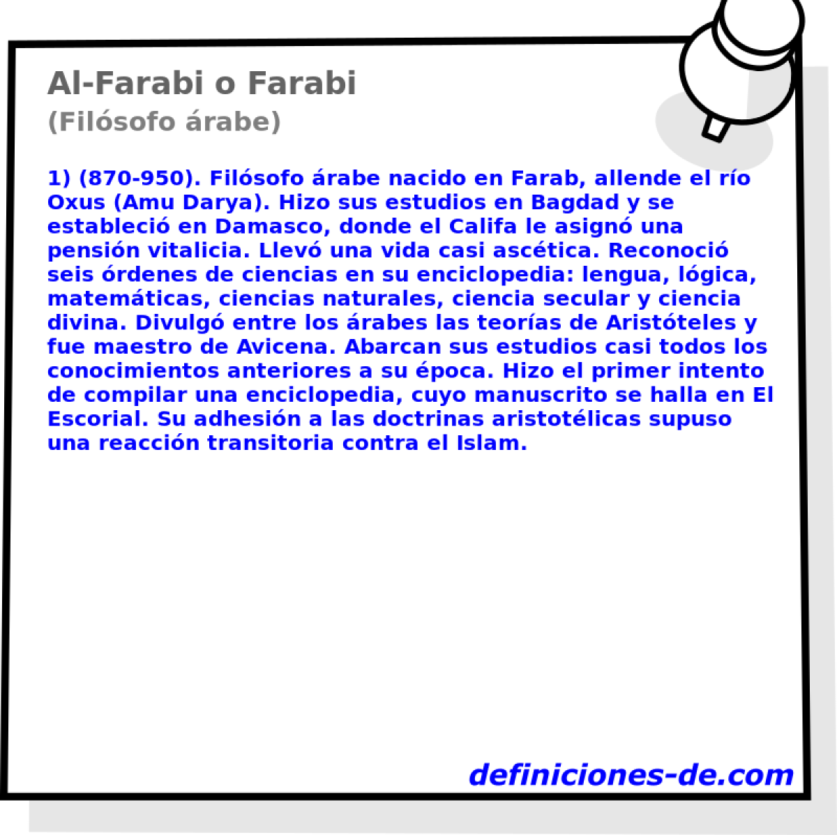 Al-Farabi o Farabi (Filsofo rabe)