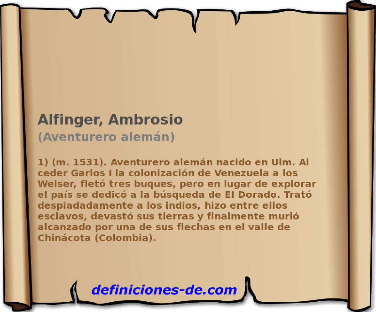 Alfinger, Ambrosio (Aventurero alemn)