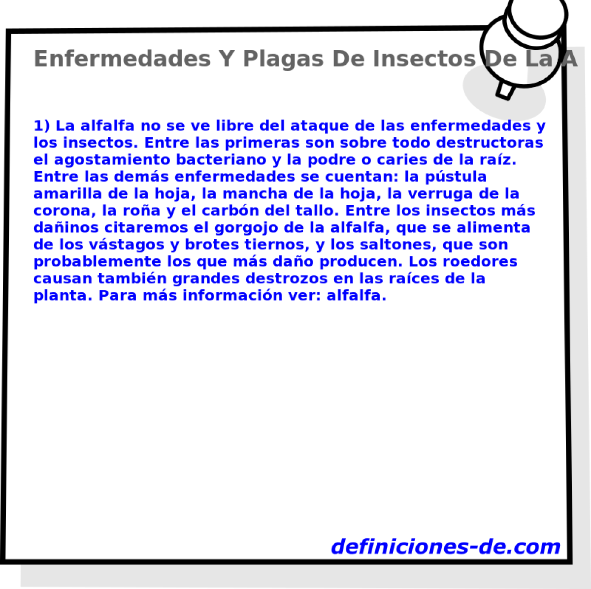Enfermedades Y Plagas De Insectos De La Alfalfa 