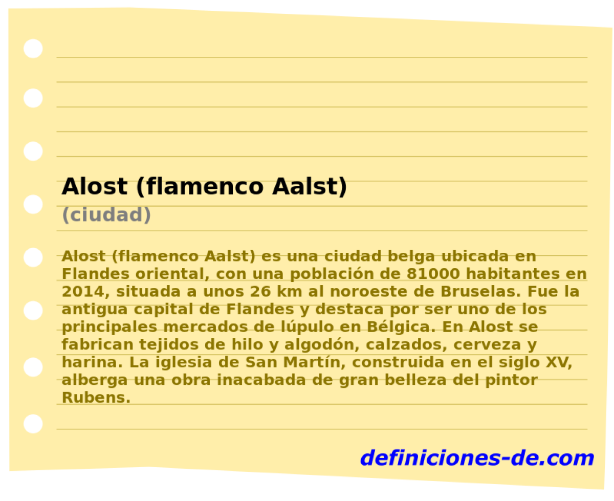 Alost (flamenco Aalst) (ciudad)