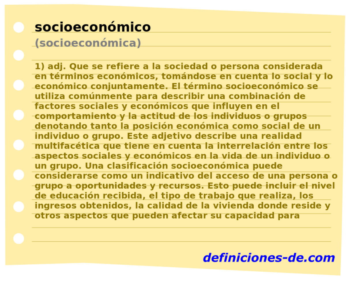 socioeconmico (socioeconmica)