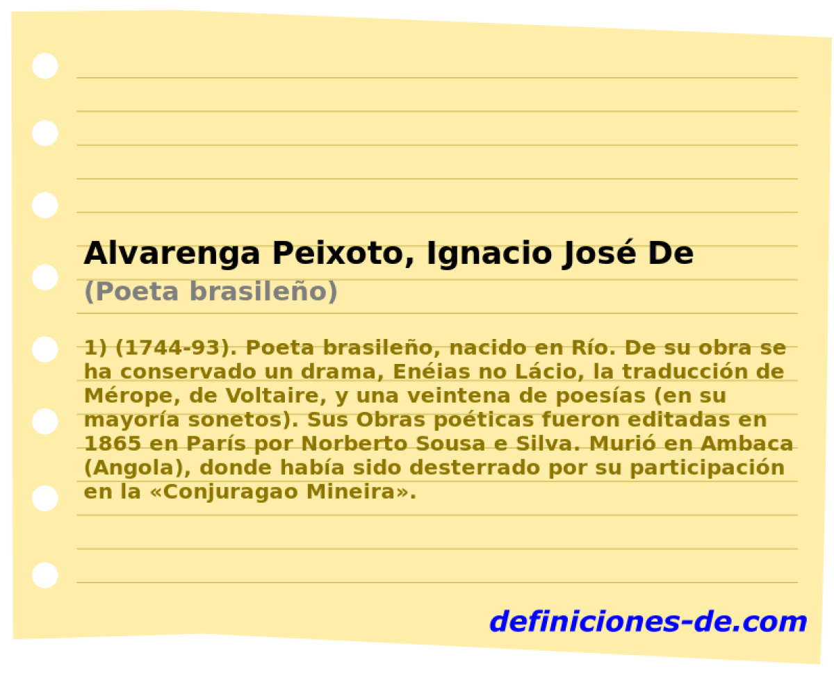 Alvarenga Peixoto, Ignacio Jos De (Poeta brasileo)