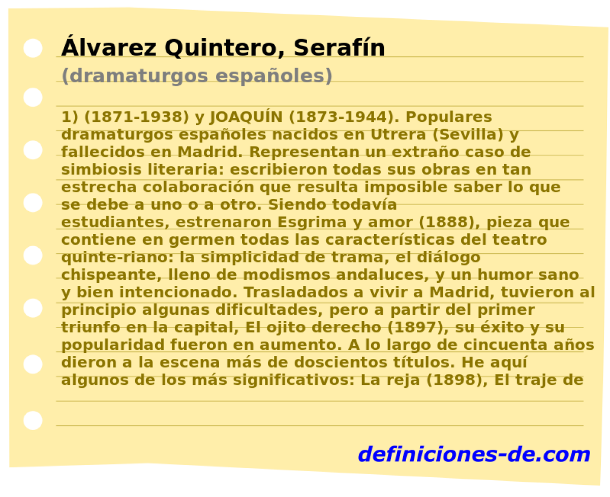 lvarez Quintero, Serafn (dramaturgos espaoles)