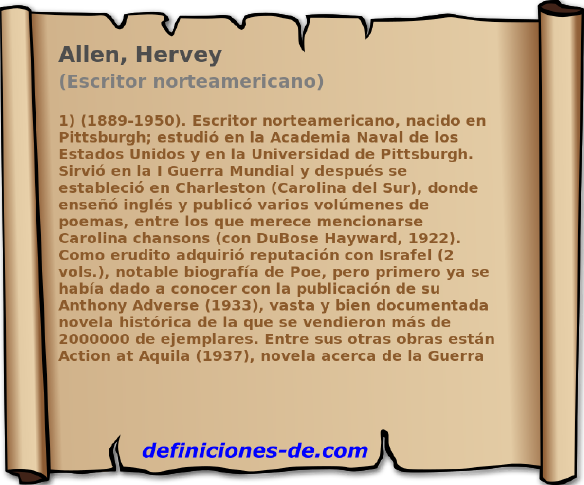 Allen, Hervey (Escritor norteamericano)