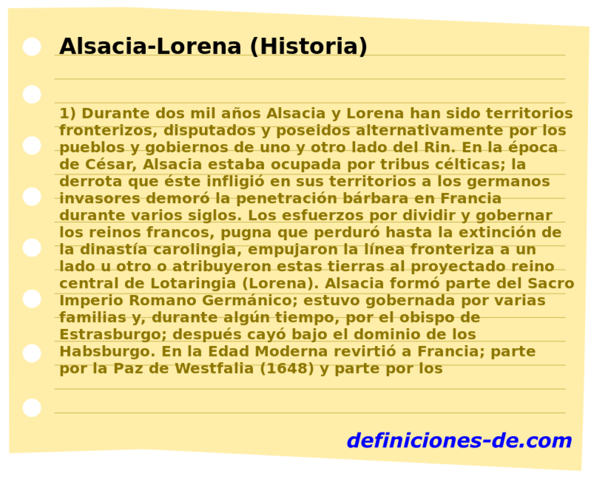 Alsacia-Lorena (Historia) 