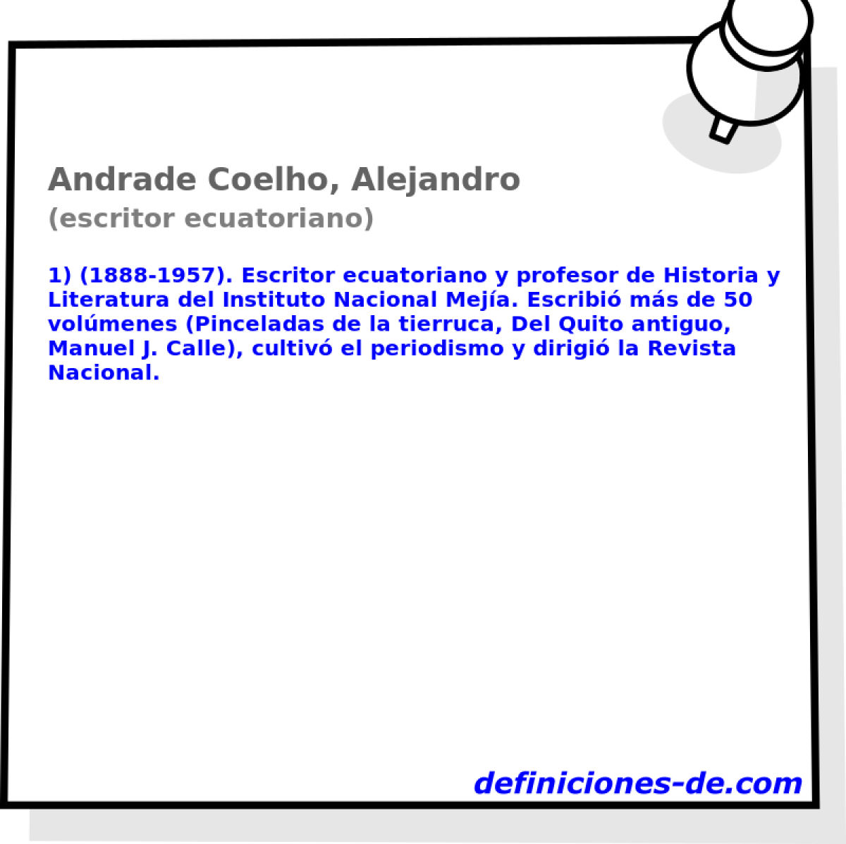 Andrade Coelho, Alejandro (escritor ecuatoriano)