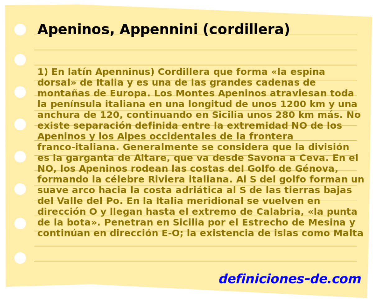 Apeninos, Appennini (cordillera) 