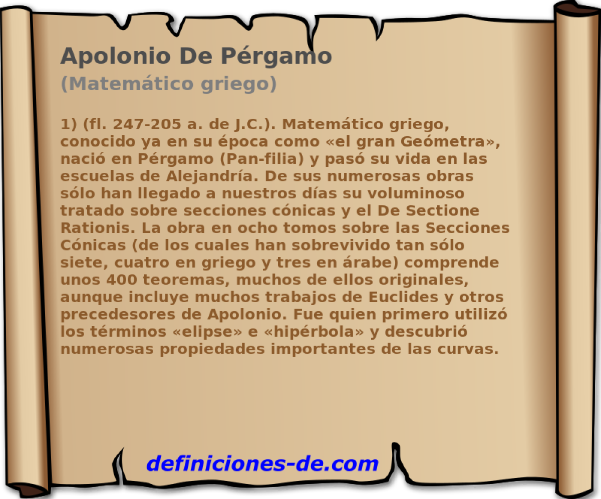 Apolonio De Prgamo (Matemtico griego)