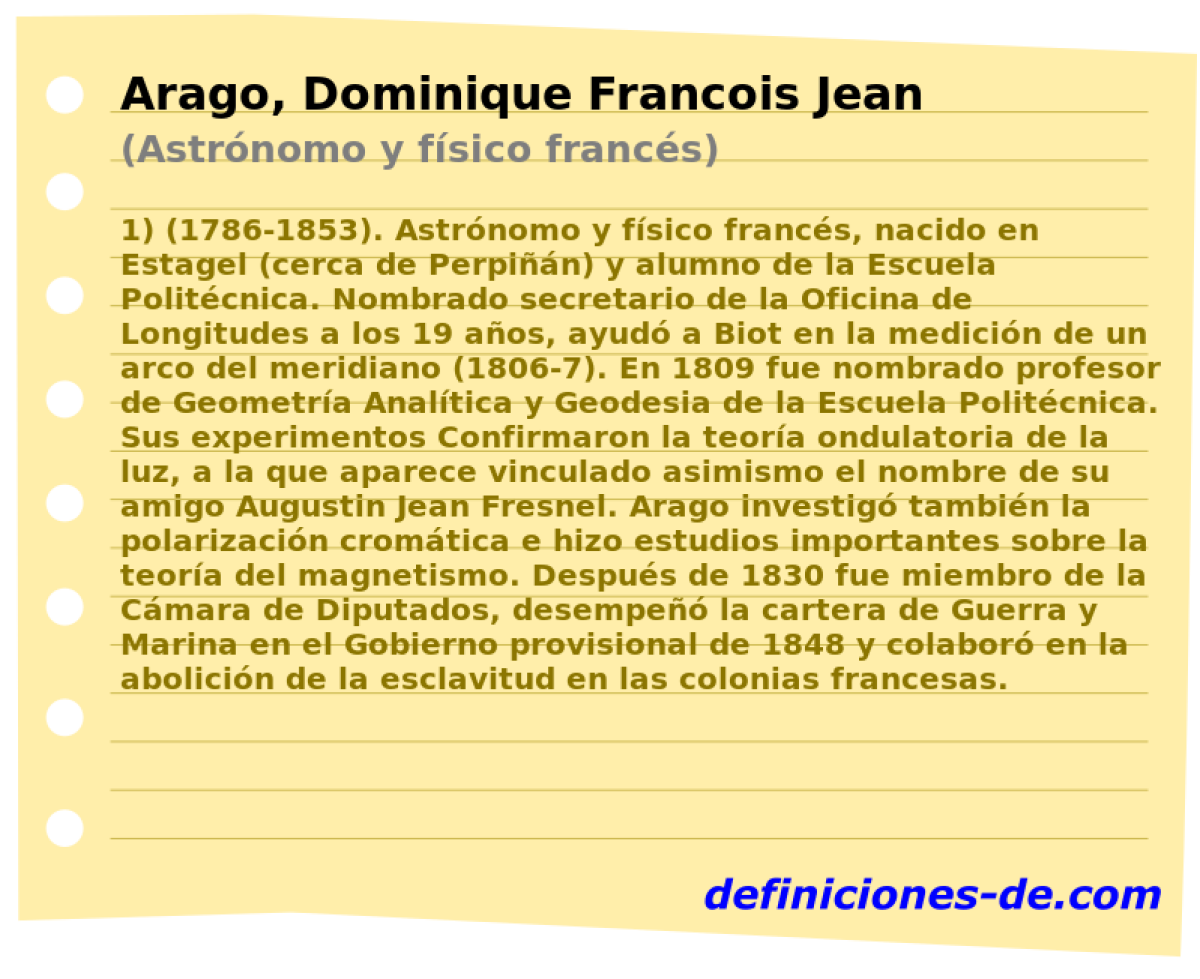 Arago, Dominique Francois Jean (Astrnomo y fsico francs)