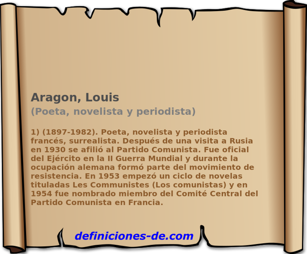 Aragon, Louis (Poeta, novelista y periodista)