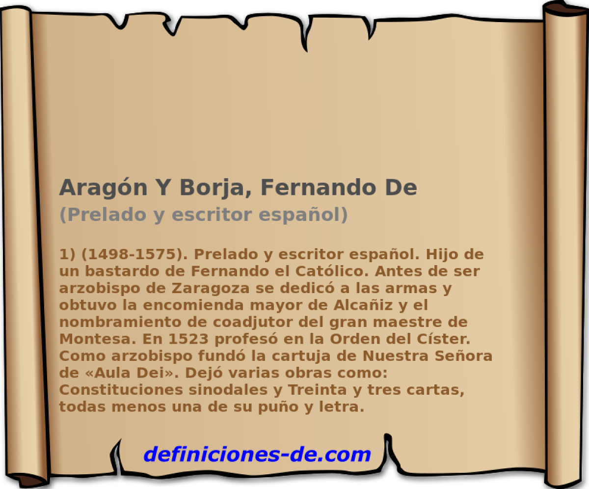 Aragn Y Borja, Fernando De (Prelado y escritor espaol)