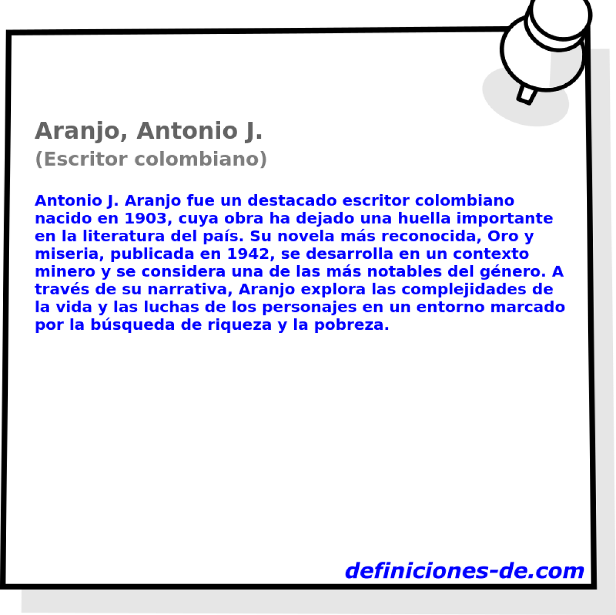 Aranjo, Antonio J. (Escritor colombiano)