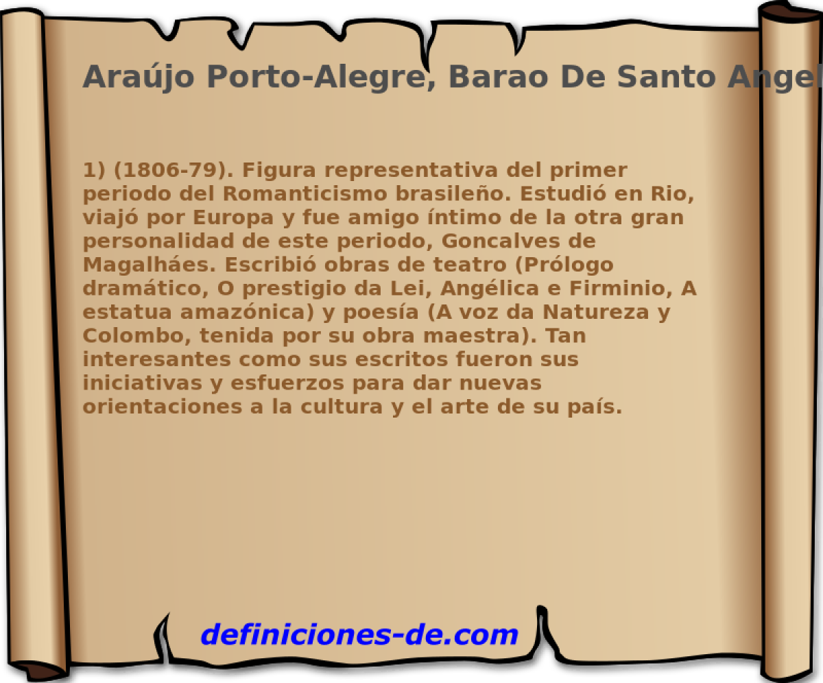 Arajo Porto-Alegre, Barao De Santo Angelo, Manuel De 