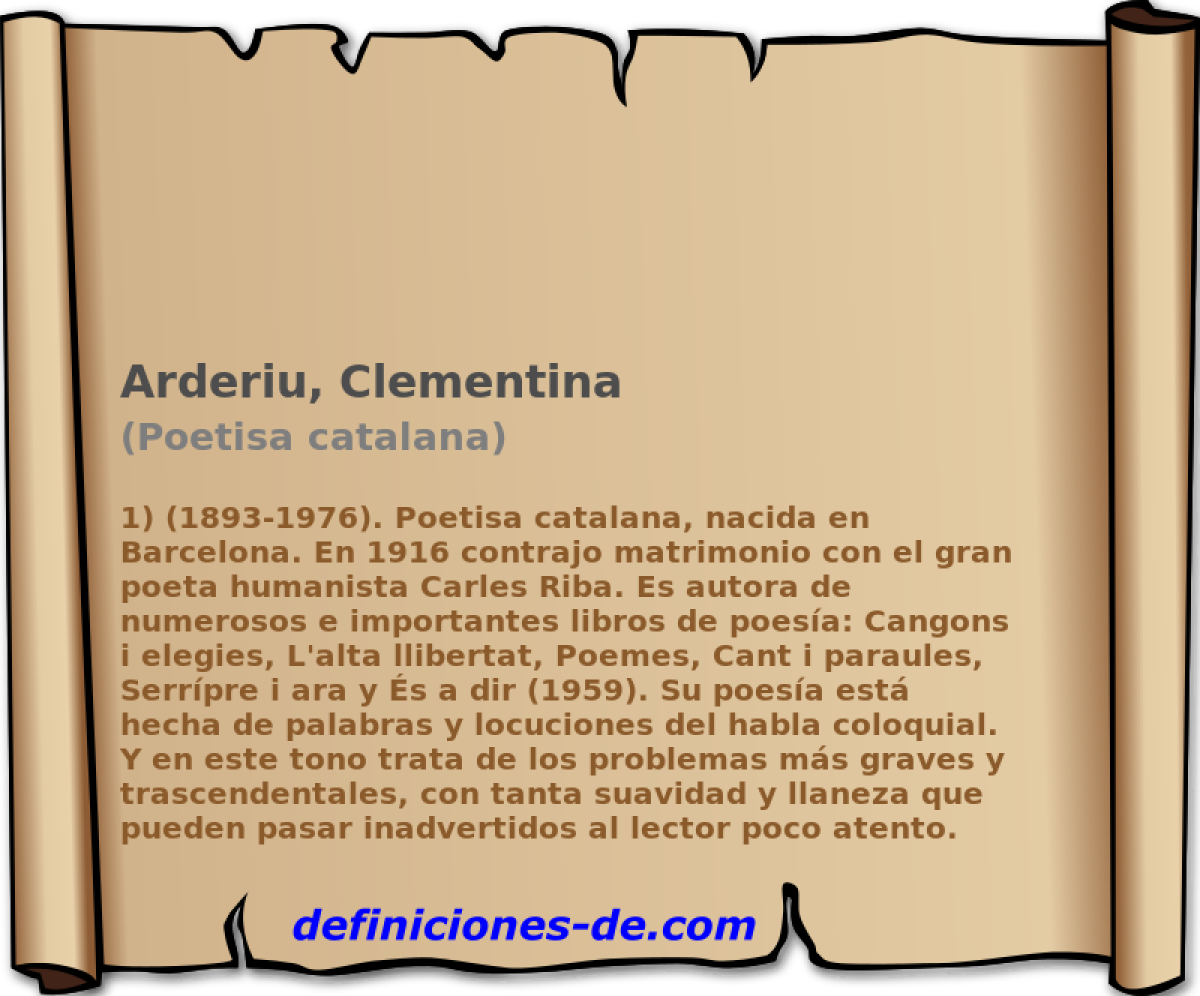 Arderiu, Clementina (Poetisa catalana)