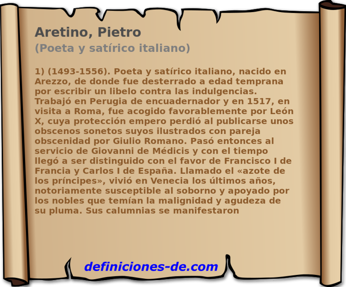 Aretino, Pietro (Poeta y satrico italiano)