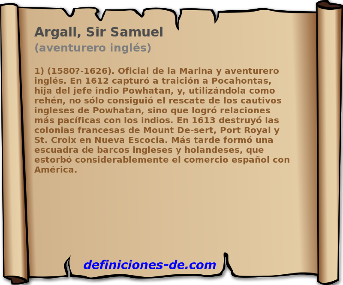 Argall, Sir Samuel (aventurero ingls)