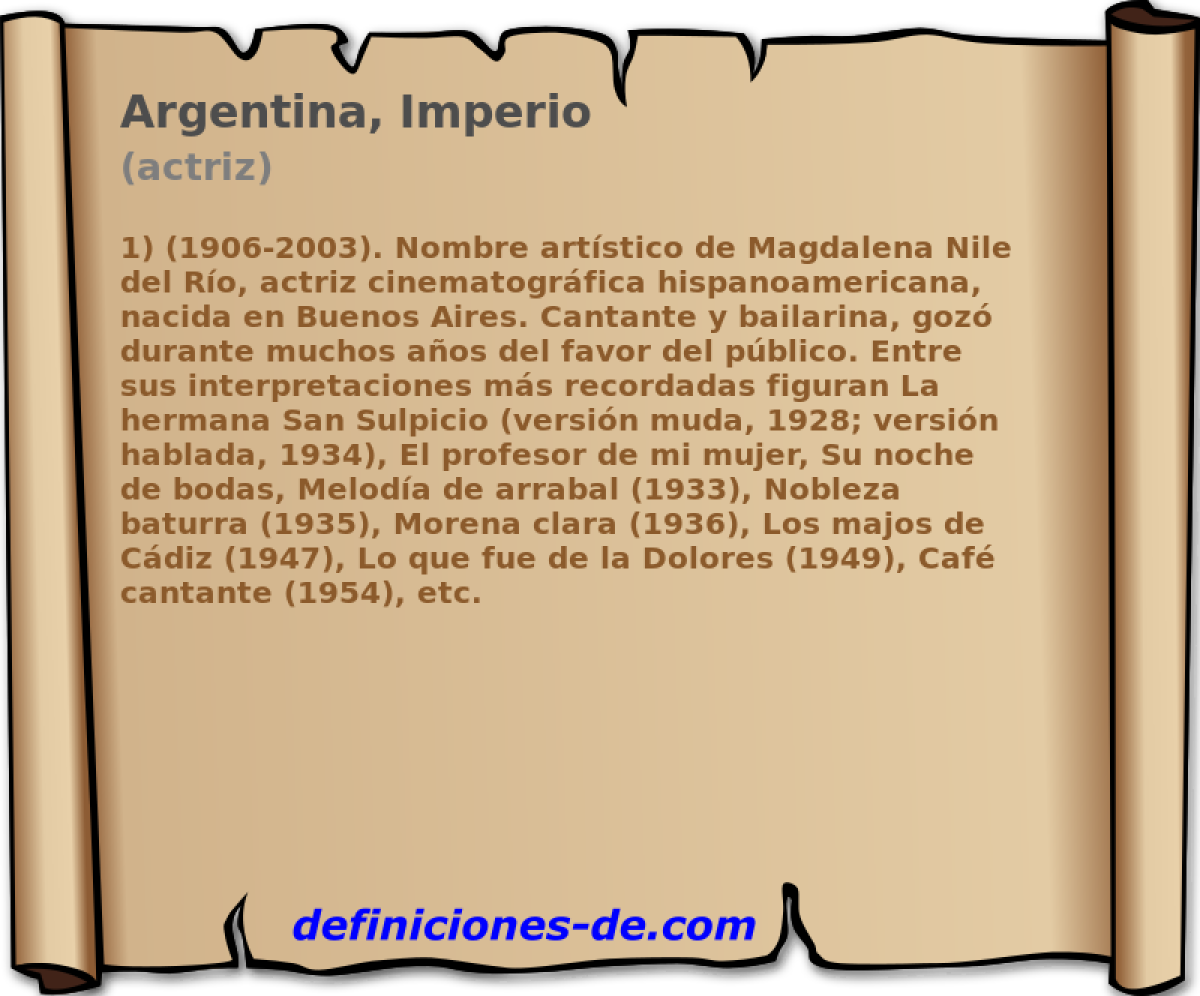 Argentina, Imperio (actriz)