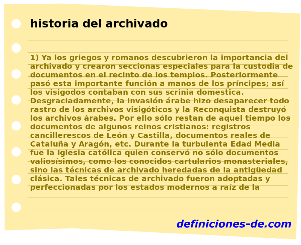 historia del archivado 