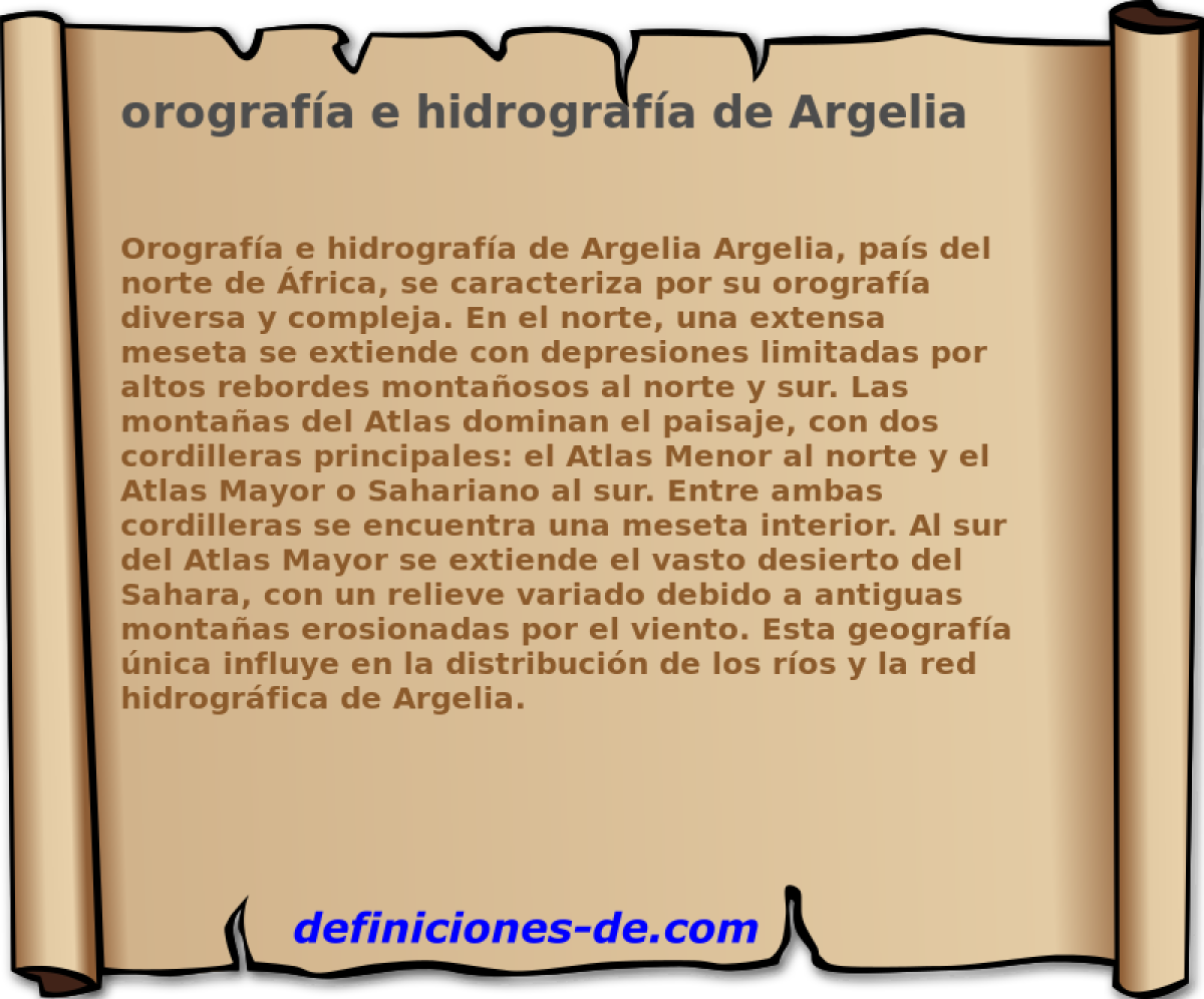 orografa e hidrografa de Argelia 