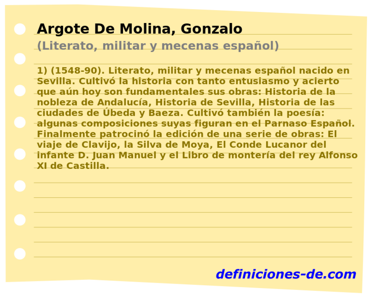 Argote De Molina, Gonzalo (Literato, militar y mecenas espaol)