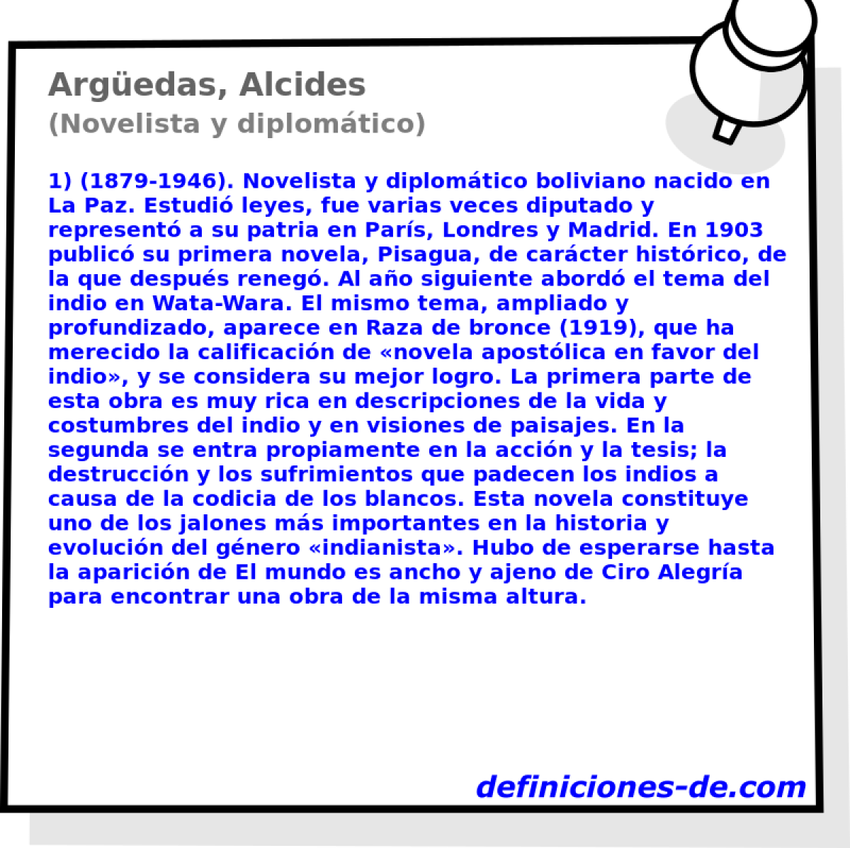 Argedas, Alcides (Novelista y diplomtico)